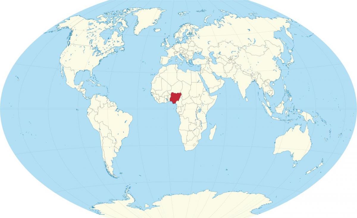 карта свету, якая паказвае Нігерыі