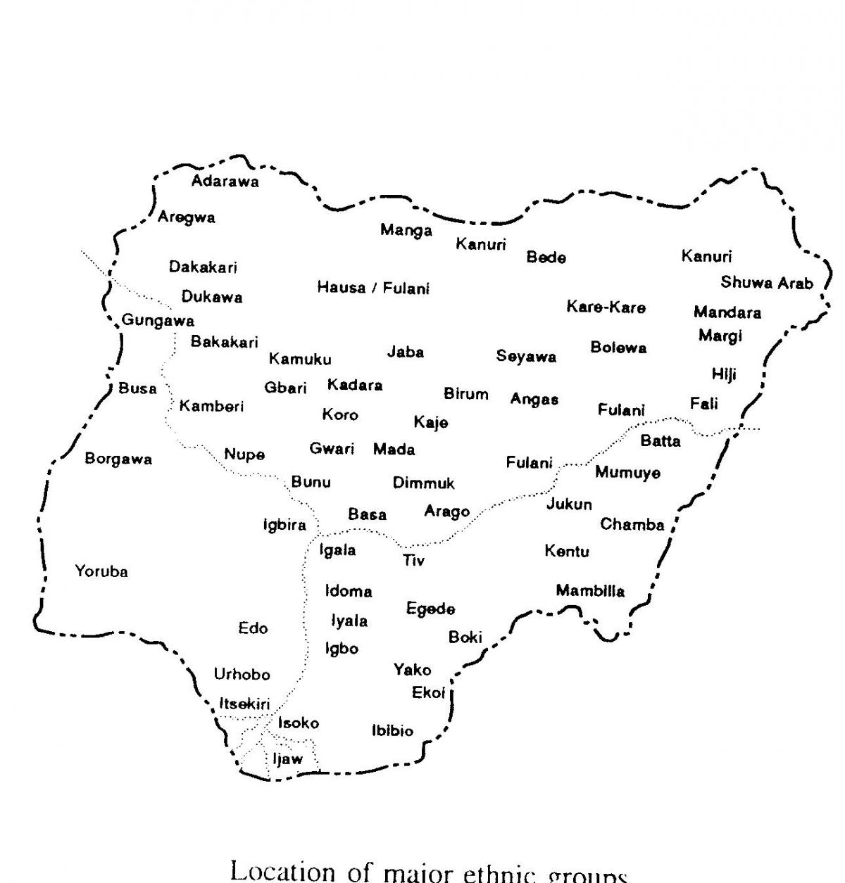 намаляваць карту Нігерыі