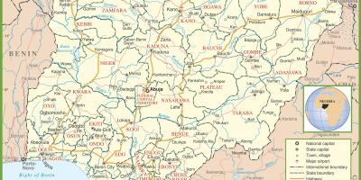 Поўная карта Нігерыі