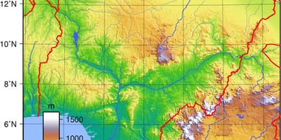 Тапаграфічная Карта Нігерыі