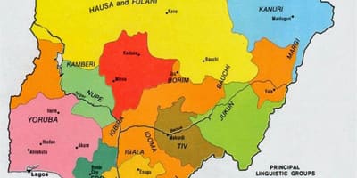 Карта нігерыйскіх плямёнаў