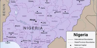 Карта падрабязная Нігерыі